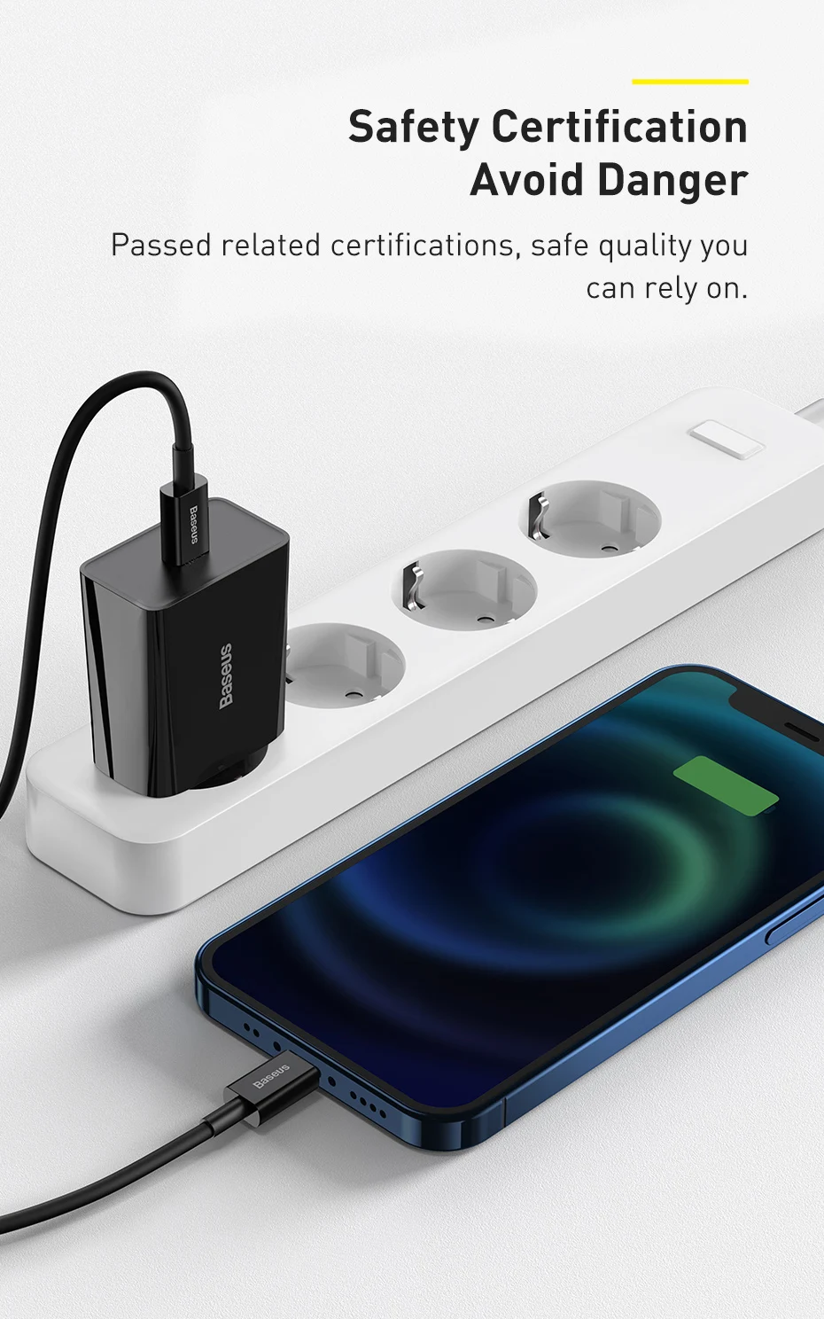 Baseus 20W Quick Charge QC 3.0 PD USB Type C Fast Charging Charger for iPhone 16 15 14 13 12 X Xiaomi Samsung Phone PD Charger