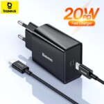 Baseus 20W PD Fast Charger Mini Wall Charger USB-C Power Adapter for iPhone 16 15 14 13 12 X Xiaomi Samsung