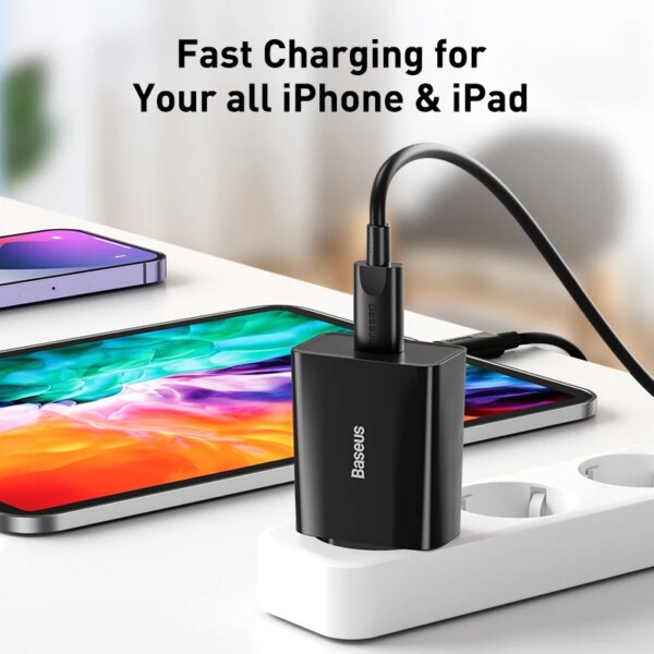 Baseus 20W PD Fast Charger Mini Wall Charger USB-C Power Adapter for iPhone 16 15 14 13 12 X Xiaomi Samsung - Image 3