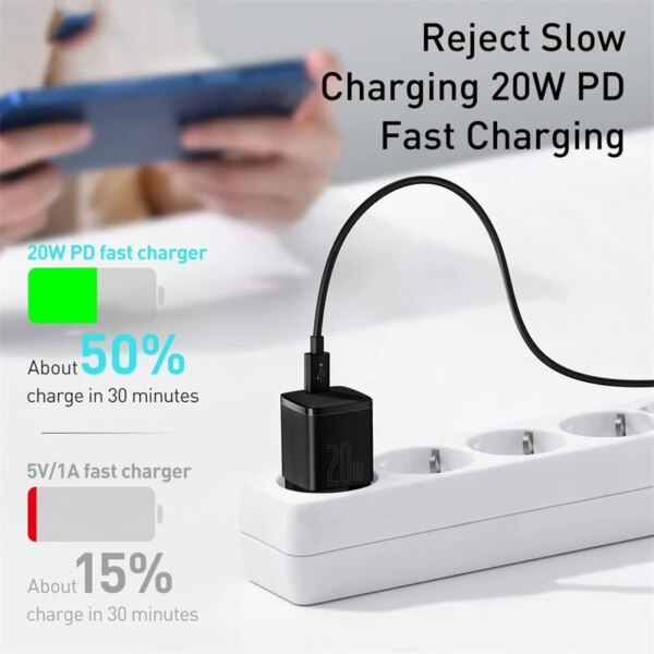 Baseus 20W PD Cube Mini Fast Charger for Apple iPhone 12 11 Pro Max - Image 5