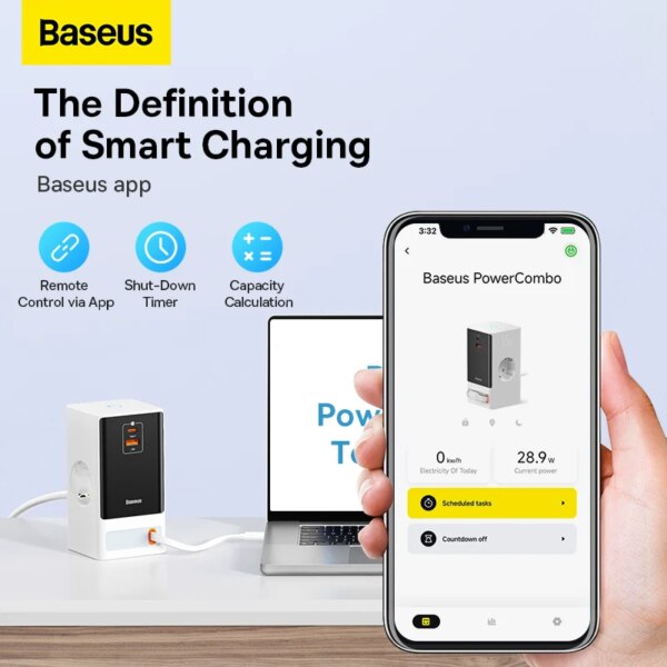 Baseus 65W GaN3 Pro Desktop Fast Charger 4-Port USB-C PD Adapter - Image 6