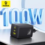 Baseus EnerFill 100W GaN Fast Charger 3-Port PD QC PPS Foldable Compact Wall Charger