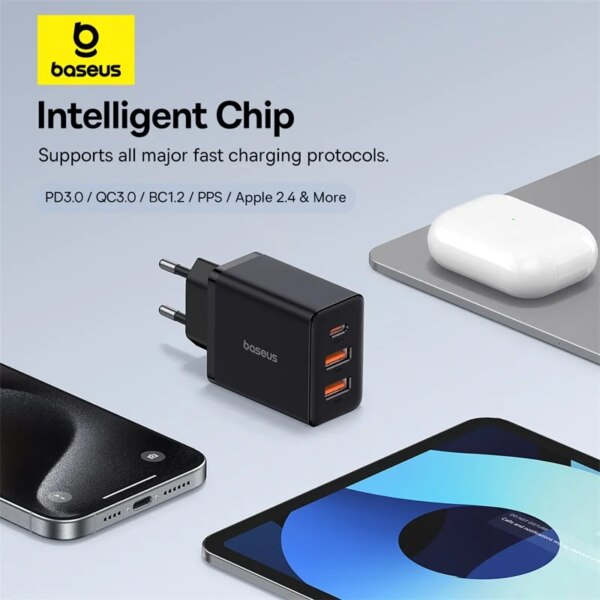 Baseus Cube 30W GaN5 Fast Charger with 1-Port USB-C and Dual USB-A - Image 6