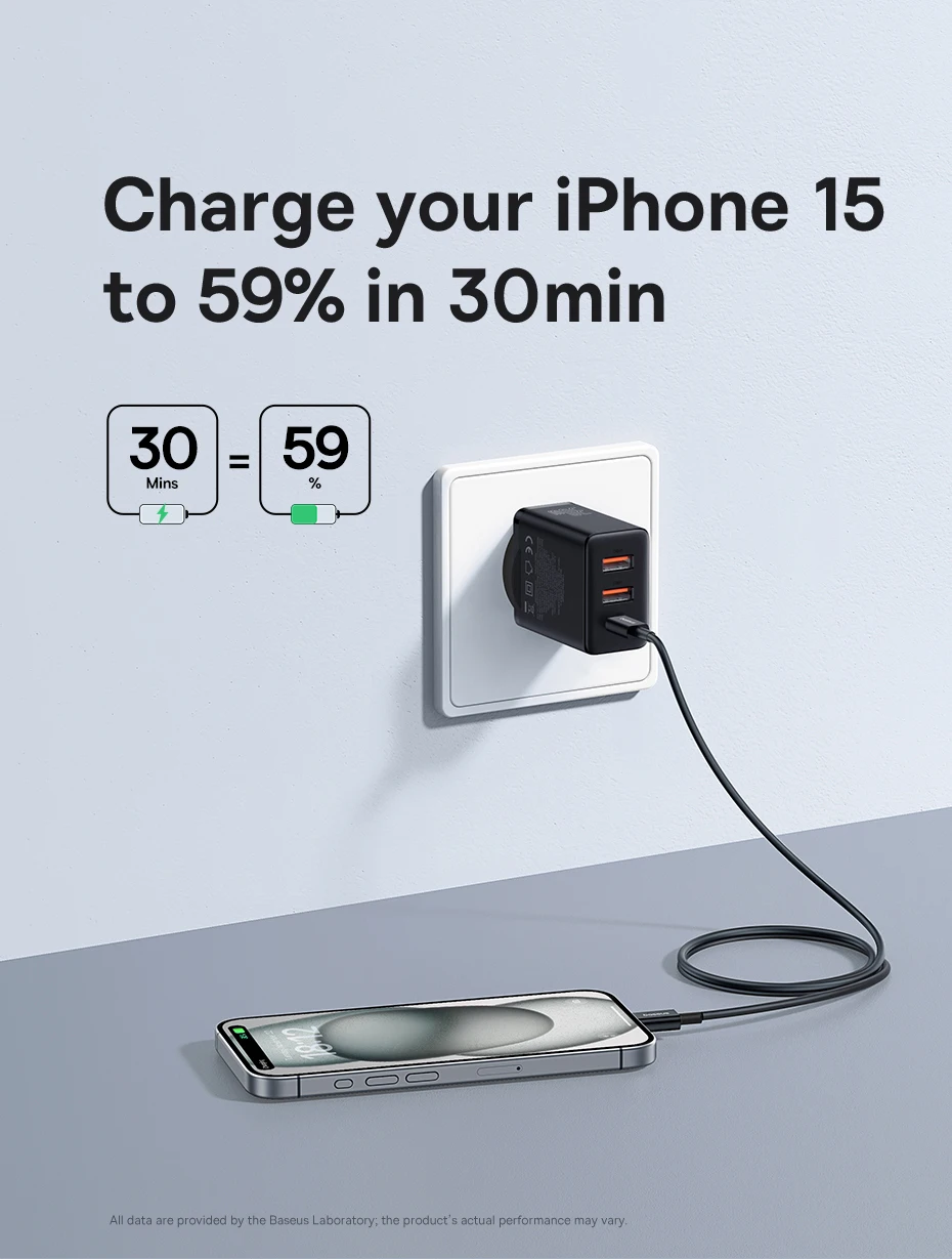 Baseus 30W USB Charger QC3.0 PD3.0 Type C PD Fast Charging Quick Phone Charger For iPhone 15 14 13 12 Pro Max Xiaomi Samsung