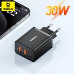 Baseus Cube 30W GaN5 Fast Charger with 1-Port USB-C and Dual USB-A