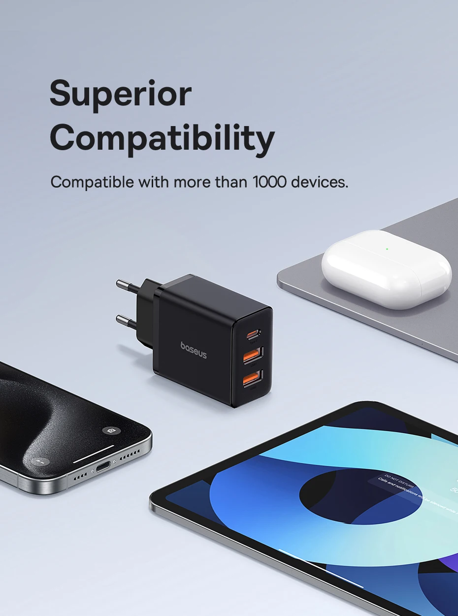 Baseus 30W USB Charger QC3.0 PD3.0 Type C PD Fast Charging Quick Phone Charger For iPhone 15 14 13 12 Pro Max Xiaomi Samsung