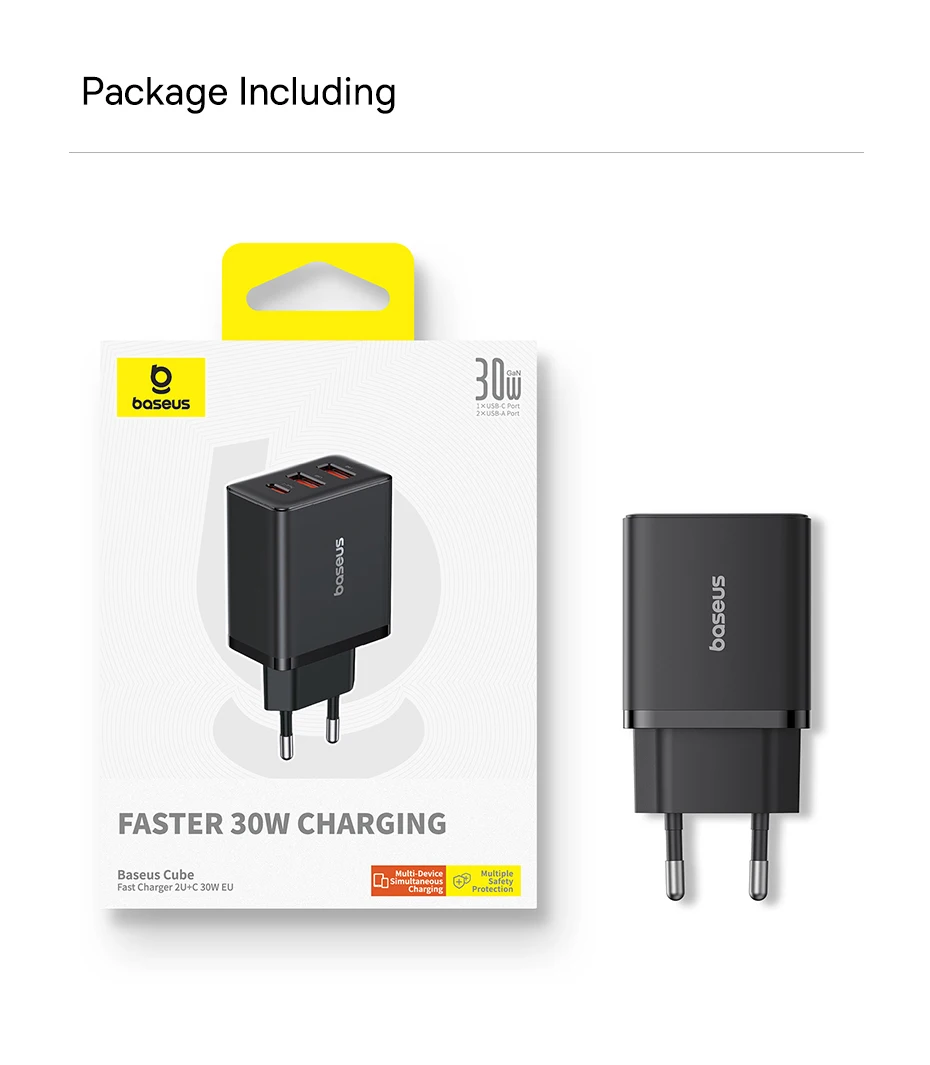 Baseus 30W USB Charger QC3.0 PD3.0 Type C PD Fast Charging Quick Phone Charger For iPhone 15 14 13 12 Pro Max Xiaomi Samsung