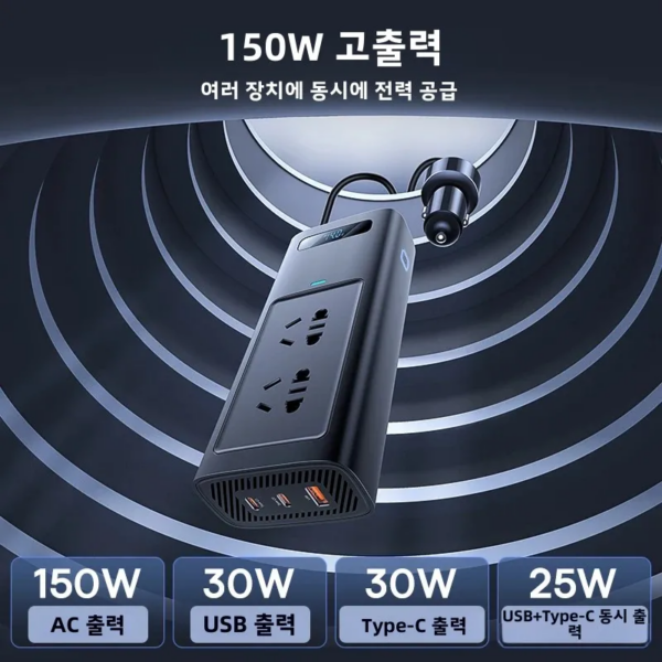 Baseus Power Inverter Pro 150W Car Charger with AC Outlet and 30W USB-C Fast Charging - Image 2