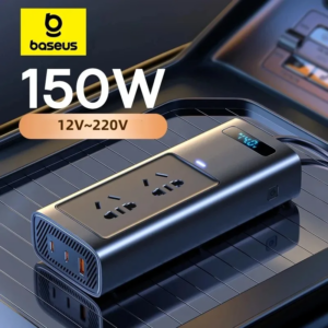 Baseus Power Inverter Pro 150W Car Charger with AC Outlet and 30W USB-C Fast Charging