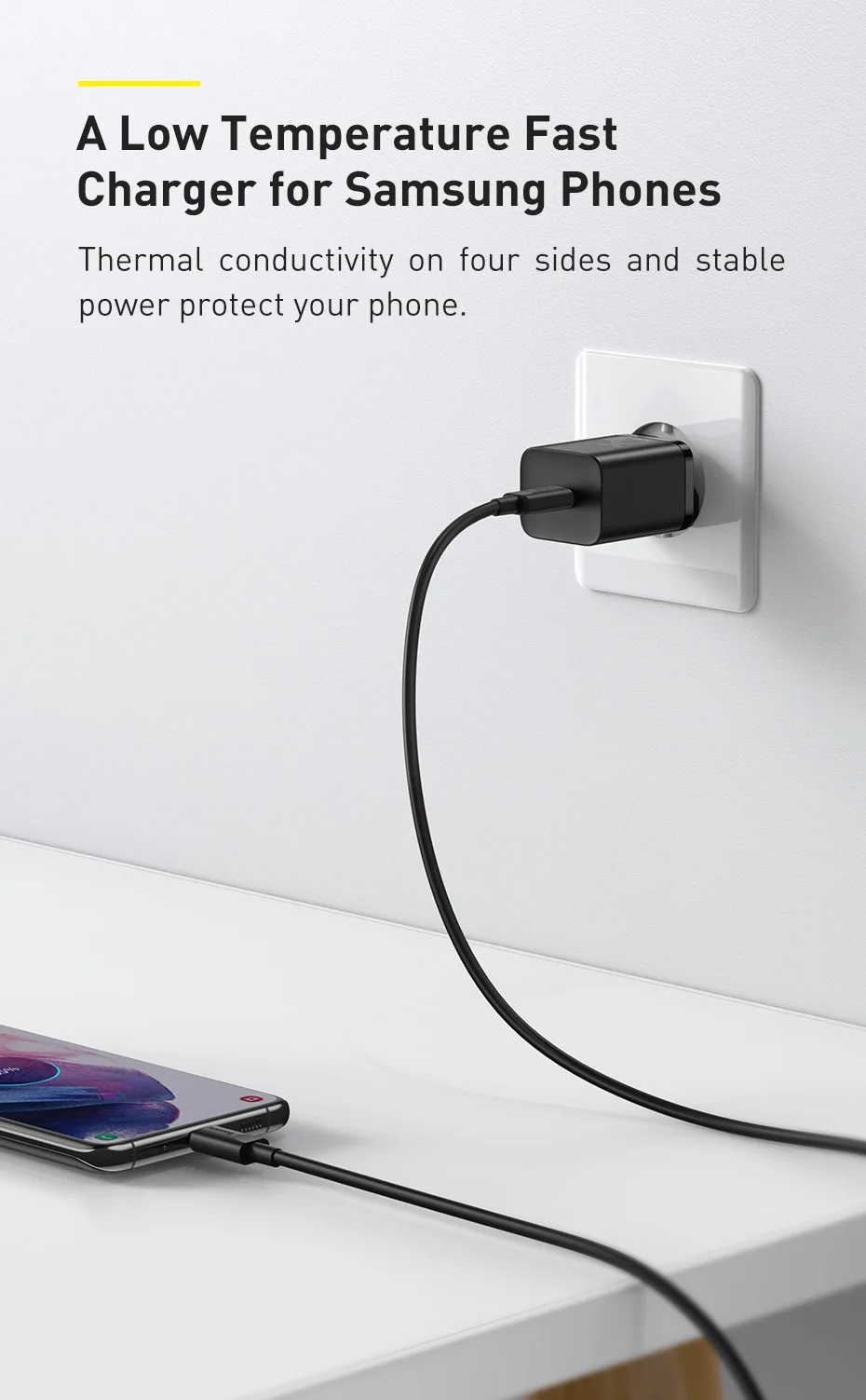 Baseus USB C Charger 25W Support Type C PD Fast Charging Portable Phone Charger For iPhone 15 14 13 Pro Max Samsung S22 Tablet