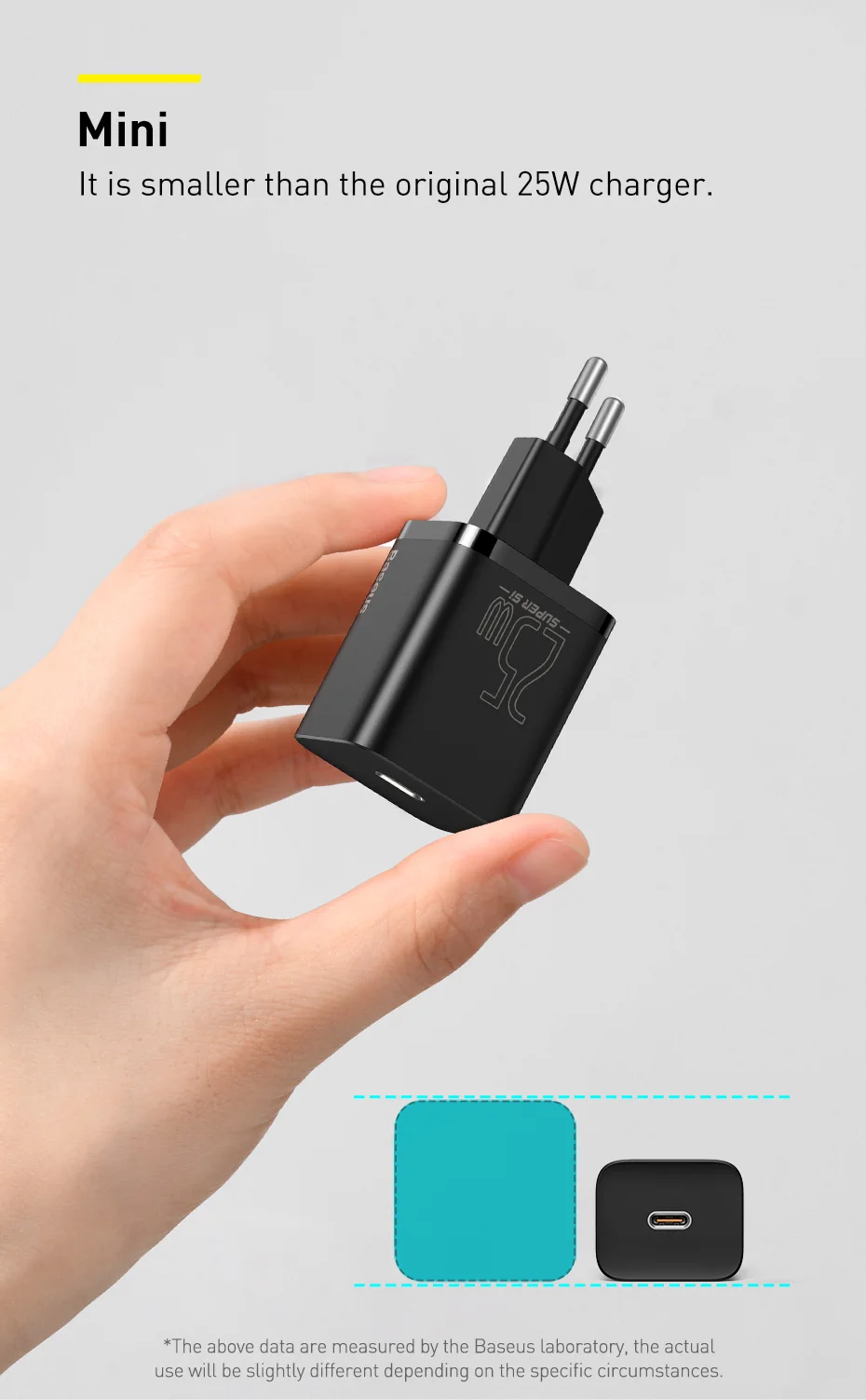 Baseus USB C Charger 25W Support Type C PD Fast Charging Portable Phone Charger For iPhone 15 14 13 Pro Max Samsung S22 Tablet