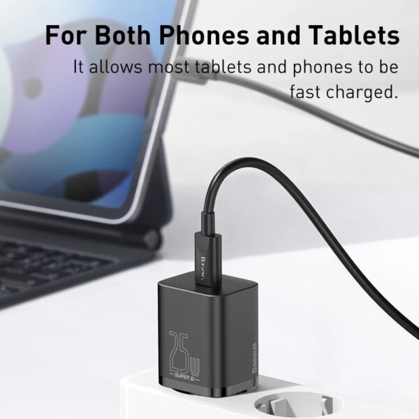Baseus Super Si 25W Mini Fast Charger with Type-C Cable for Samsung Phones - Image 3