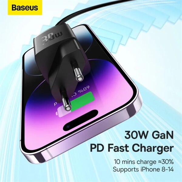 Baseus Cube Pro 30W GaN Fast Charger PD USB-C Wall Charger - Image 2