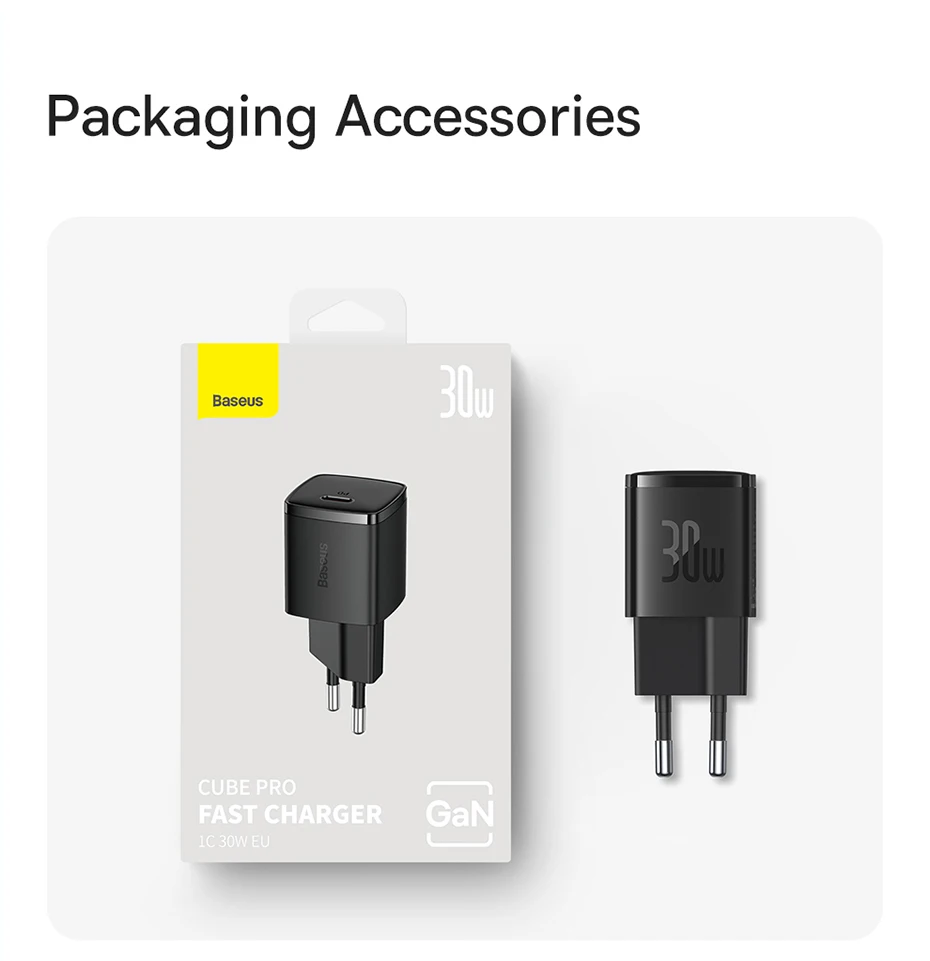 Baseus 30W GaN Charger PD Fast USB Type C Charger USB C PD3.0 QC3.0 PPS Quick Charging For iPhone 15 14 13 12 11 Pro Max Tablets