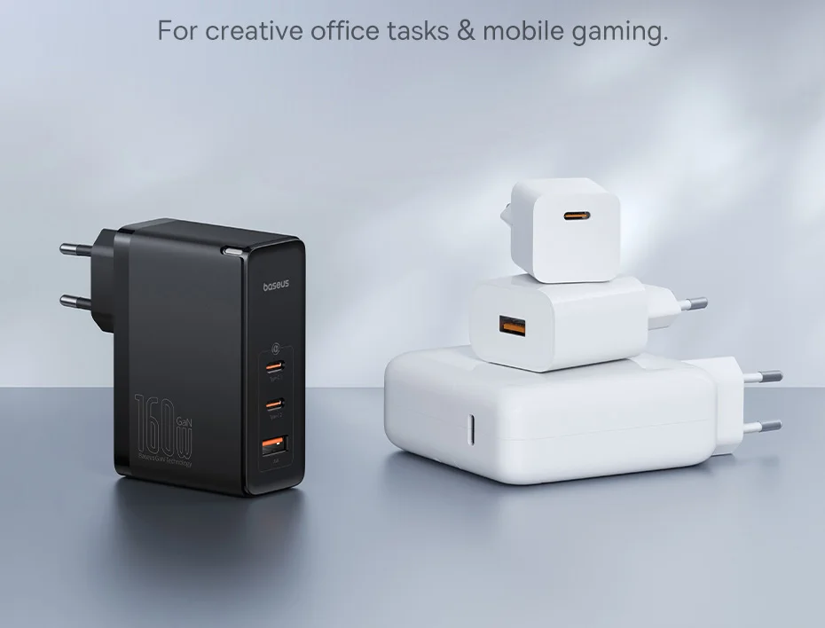 Baseus 160W Tablet Charger Fast Charger For Laptop Macbook iPhone Samsung Xiaomi Charger USB C Support PD QC PPS Phone Charger