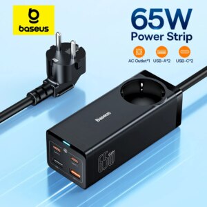 Baseus GaNPro 65W Desktop Power Strip with AC Outlet and 4 USB Ports
