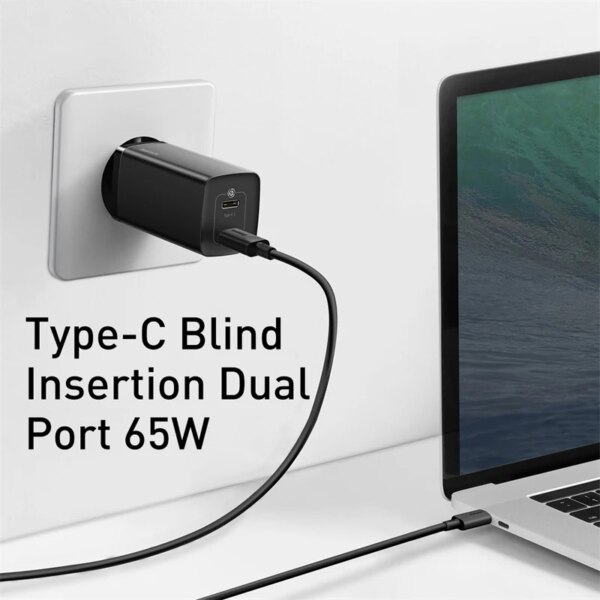 Baseus GaN2 Lite 65W Fast Charger Dual USB-C PD Charger for Laptop Samsung 45W - Image 3
