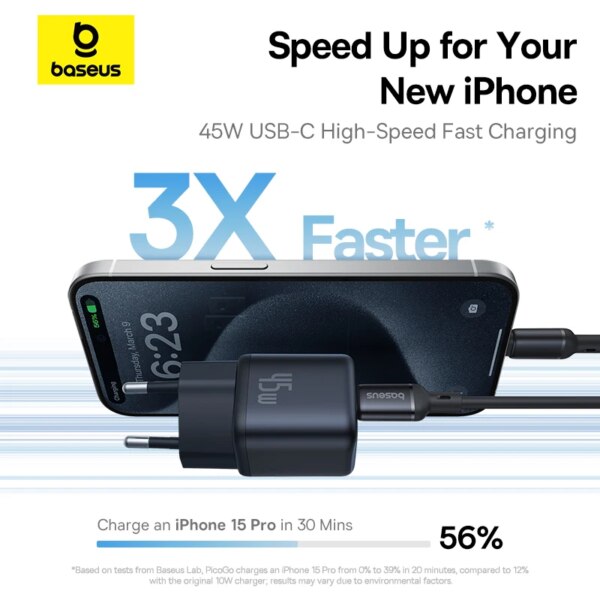Baseus PicoGo 45W GaN Pro Ultra-Mini Fast Charger PD3.0 PPS for iPhone Samsung Laptop - Image 3