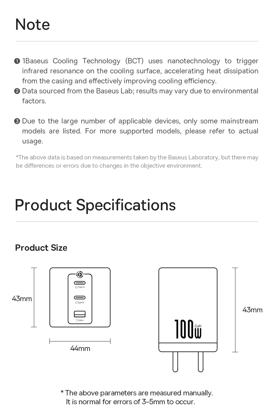 Baseus 100W Fast Charger GaN Charger For iPhone Xiaomi Samsung Laptop Tablet USB C Charger QC PD Charger USB Phone Charger