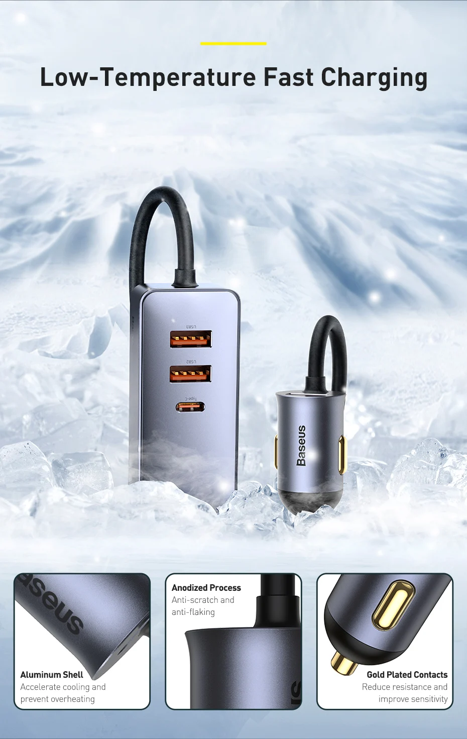 Baseus 120W PD Car Charger Quick Charger QC 3.0 PD 3.0 For iPhone 16 15 14 Samsung Type-C USB Charger Portable USB Phone Charger
