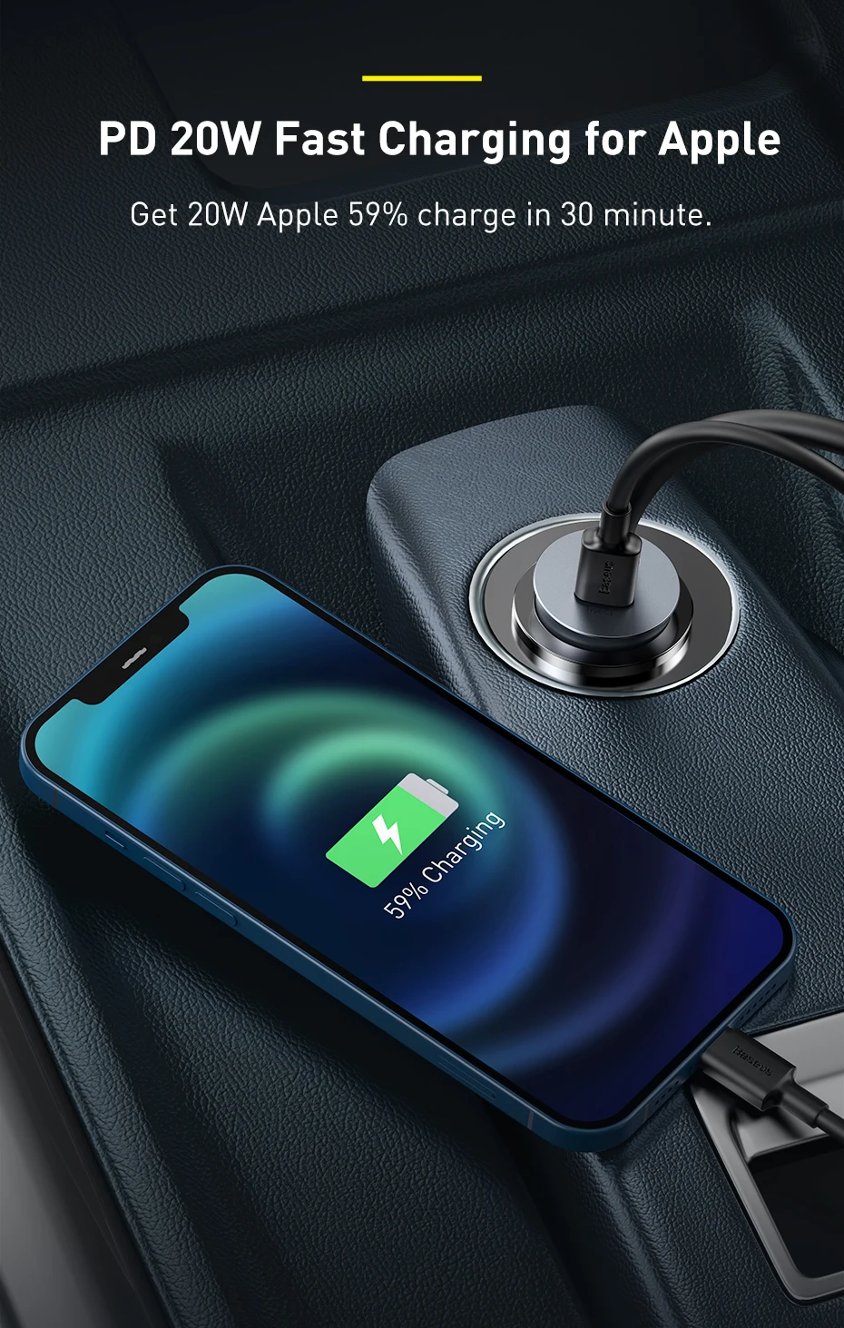 Baseus 120W PD Car Charger Quick Charger QC 3.0 PD 3.0 For iPhone 16 15 14 Samsung Type-C USB Charger Portable USB Phone Charger