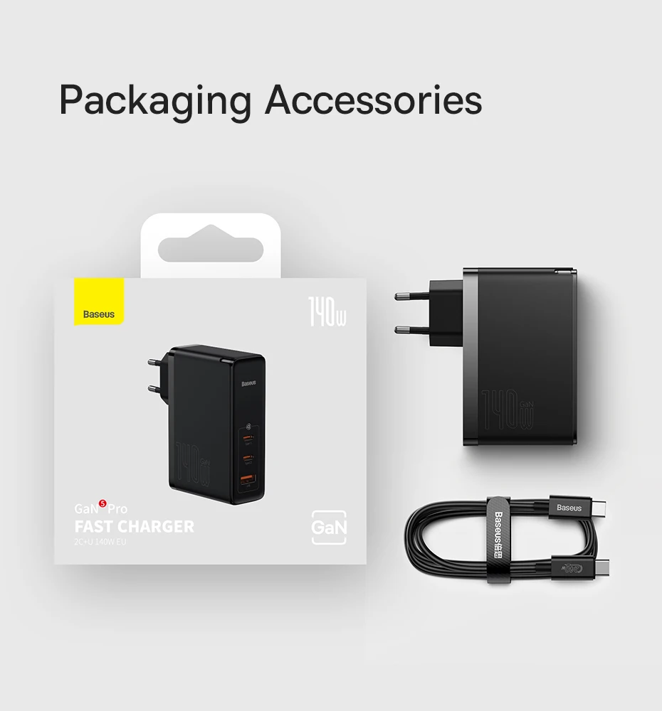 【Limited】Baseus 140W Chargers PD Charger USB C Charger PD3.1 Fast Charge For Macbook Tablet Phone Charger For iPhone 16 15 14