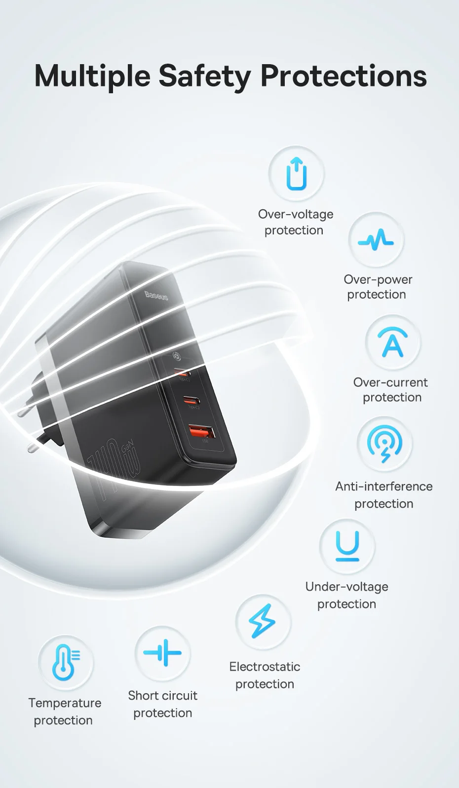 【Limited】Baseus 140W Chargers PD Charger USB C Charger PD3.1 Fast Charge For Macbook Tablet Phone Charger For iPhone 16 15 14