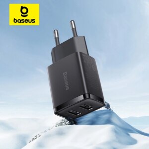 Baseus Compact Charger 2U 10.5W Dual Port USB Wall Plug Adapter