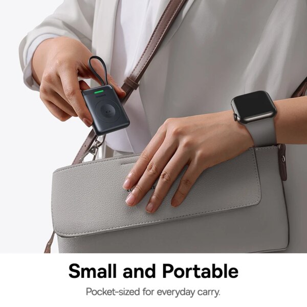 Baseus EnerFill FW11 Portable Wireless Charger for Apple Watch 5W 1640mAh Built-in Cable - Image 2