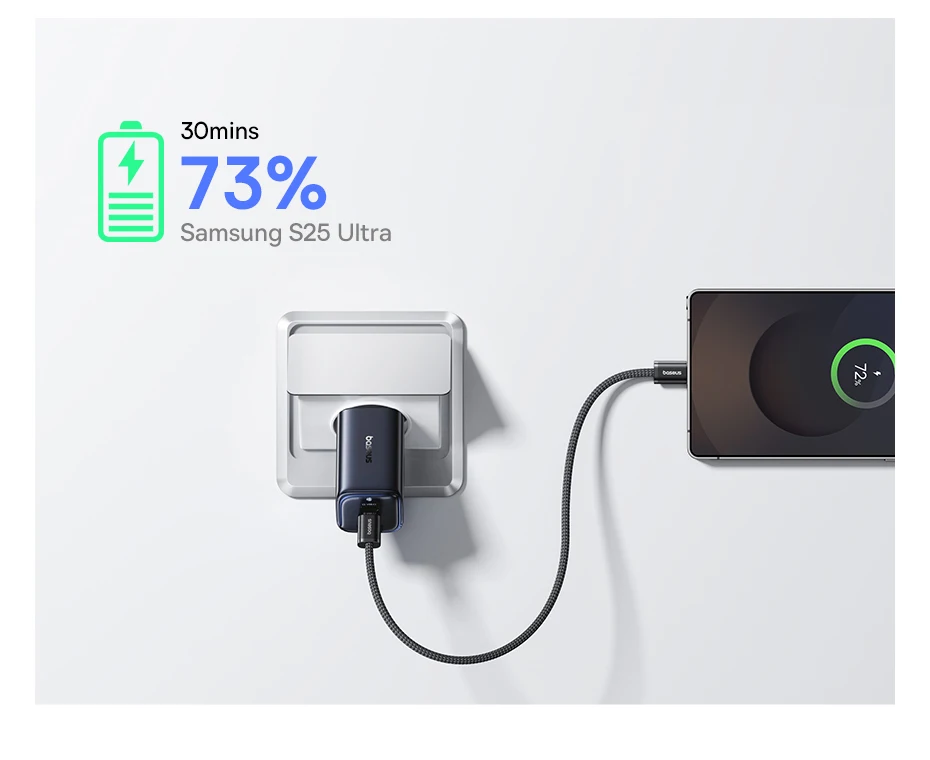 Baseus Picogo 67W GaN Charger PD Charge Type C USB Charger Support PD QC PPS Mini Phone Charger Travel Charger Portable