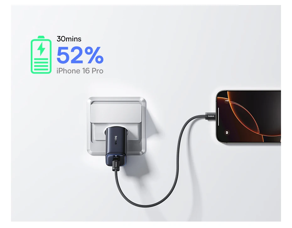Baseus Picogo 67W GaN Charger PD Charge Type C USB Charger Support PD QC PPS Mini Phone Charger Travel Charger Portable