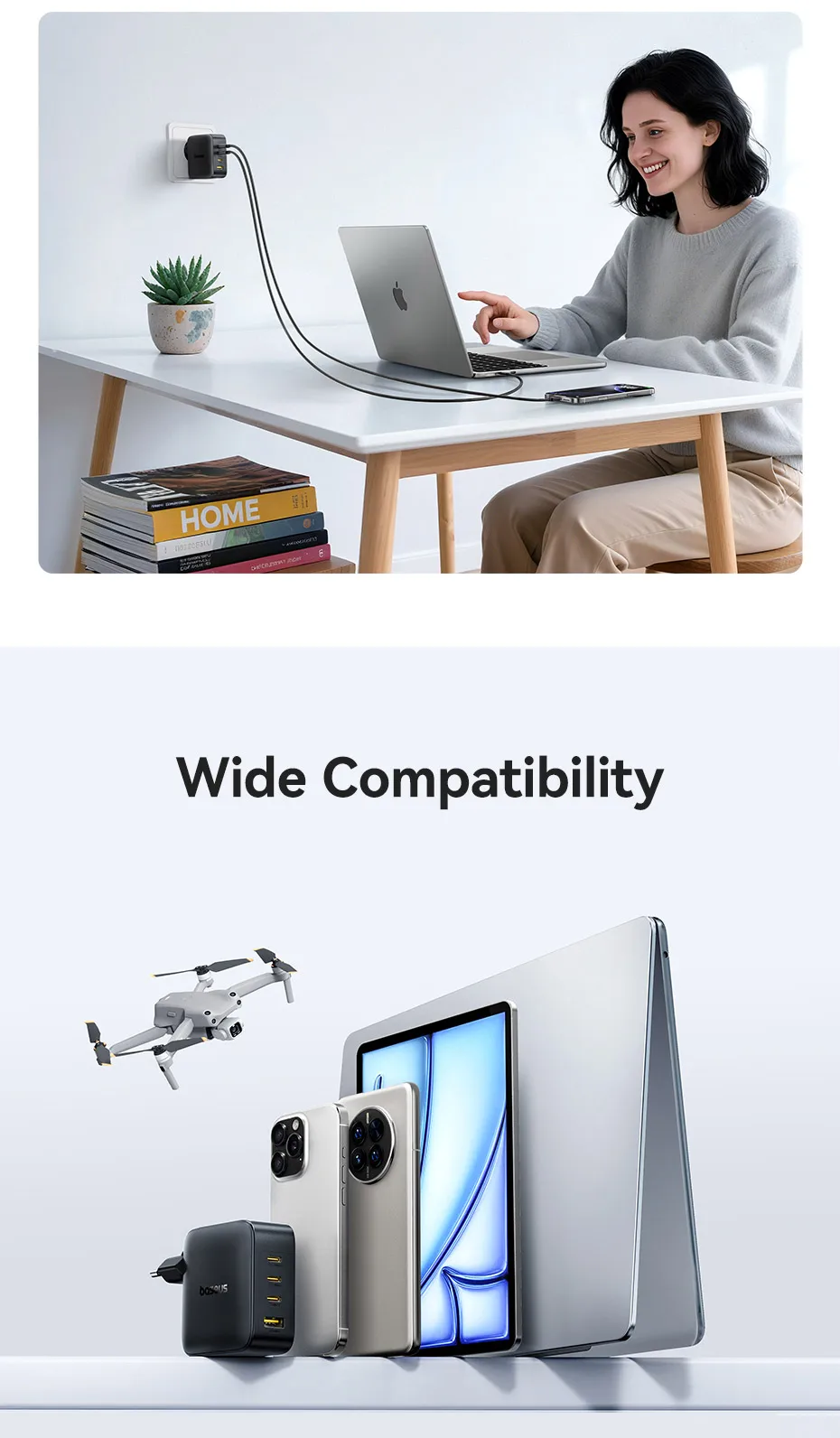 【New Sale】Baseus 140W Charger PD Charger USB C Charger Fast Charge For Macbook Tablet Phone Charger For iPhone 16 15 14