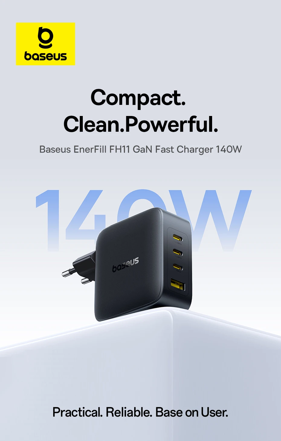 【New Sale】Baseus 140W GaN Charger PD Charger USB C Charger Fast Charge For Macbook Tablet Phone Charger For iPhone 17 16 15 14