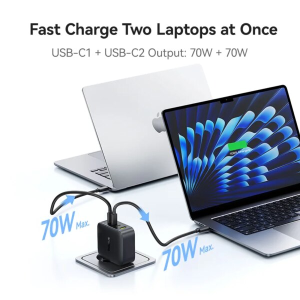 Baseus EnerFill FH11 GaN Fast Charger 140W 4-Port USB-C PD Compact Power Adapter - Image 3