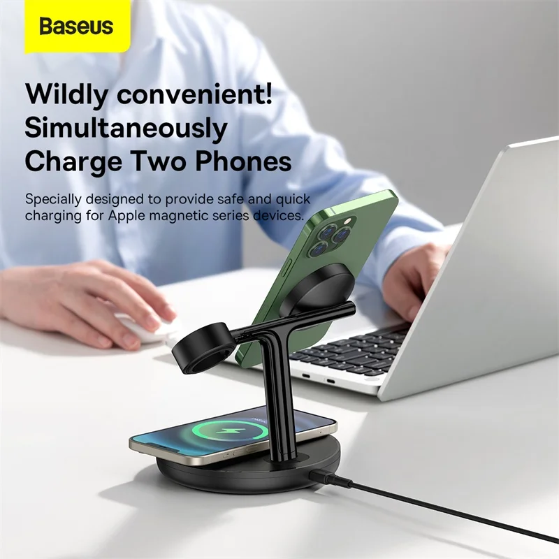 Baseus 160W Charger 3 in 1 Wireless Chargers Fast 140W 65W 30W Car Charger Magic Keyboard Case PU Wireless Bluetooth Keyboard