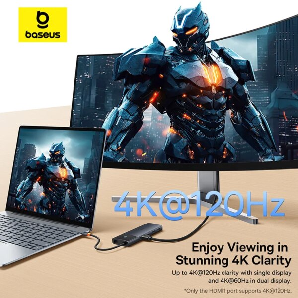 Baseus Metal Gleam Series II 10-in-1 USB C Hub Dual Display 4K@120Hz PD 100W - Image 2
