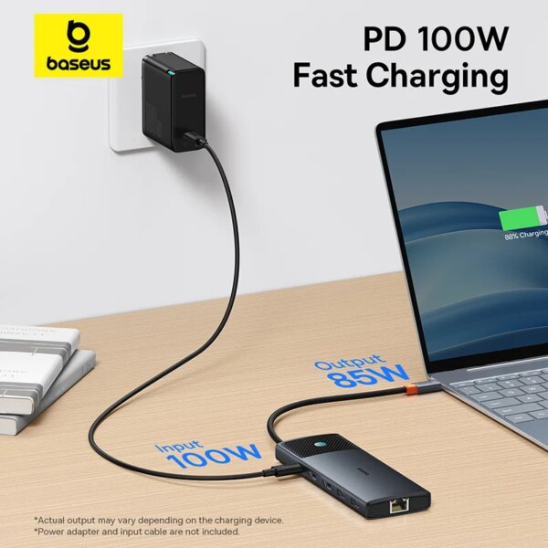 Baseus Metal Gleam Series II 10-in-1 USB C Hub Dual Display 4K@120Hz PD 100W - Image 6