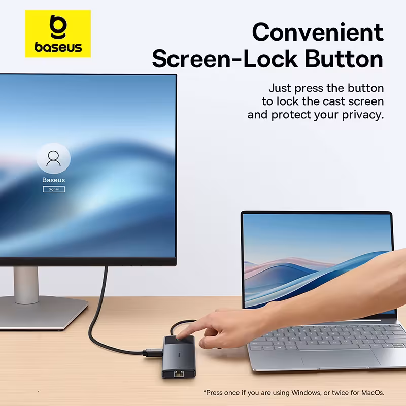 Baseus Metal Gleam Series II 10-in-1 USB C Hub Dual Display 4K@120Hz PD 100W Baseus Metal Gleam Series II 10-in-1 USB C Hub Dual Display 4K@120Hz PD 100W - Image 4