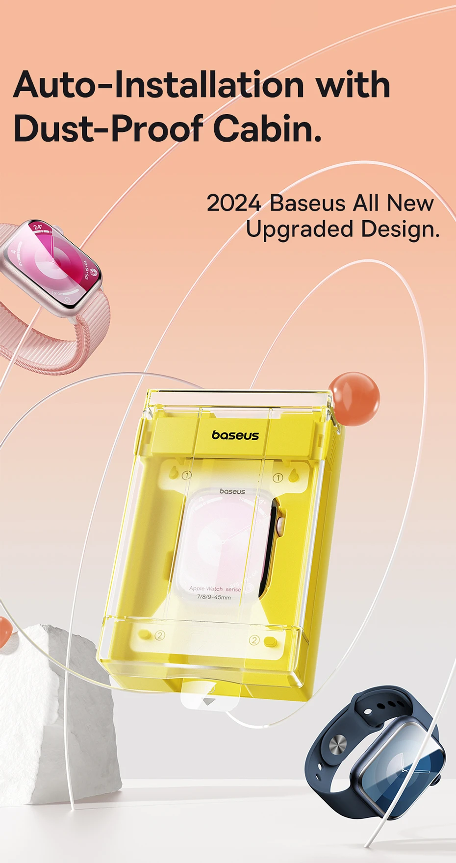 Baseus Screen Protector for Apple Watch 10 9 8 7 6 5 4 SE 46/42/45/41/44/40mm Hydrogel Film for iWatch Ultra 2 1 49mm Protective