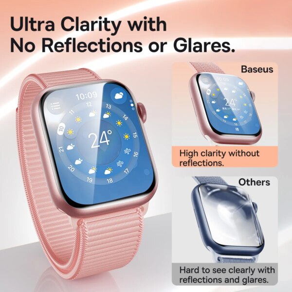 Baseus Auto-Install Dust-Proof Screen Protector for Smartwatch - Curved Full Coverage, Anti-Reflection - Image 5
