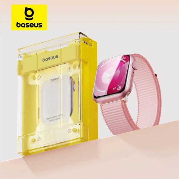 Baseus Auto-Install Dust-Proof Screen Protector for Smartwatch - Curved Full Coverage, Anti-Reflection