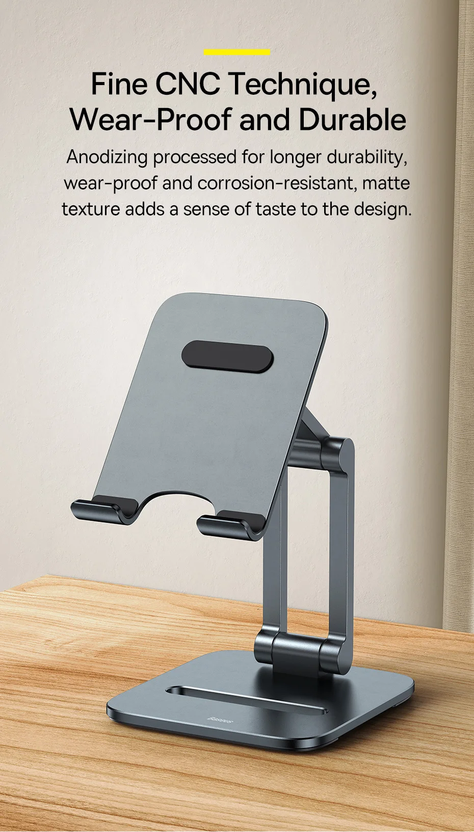 Baseus Phone Holder Aluminum Alloy Cell Phone Tablet Stand for iPad Mini for iPhone 16 15 14 Pro Max Samsung Mobile Phone Stand