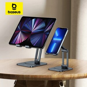 Baseus Biaxial Foldable Metal Stand for Tablets and Phones - Adjustable Desktop Holder