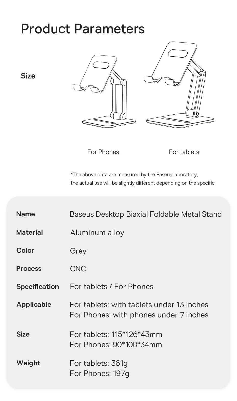 Baseus Phone Holder Aluminum Alloy Cell Phone Tablet Stand for iPad Mini for iPhone 16 15 14 Pro Max Samsung Mobile Phone Stand