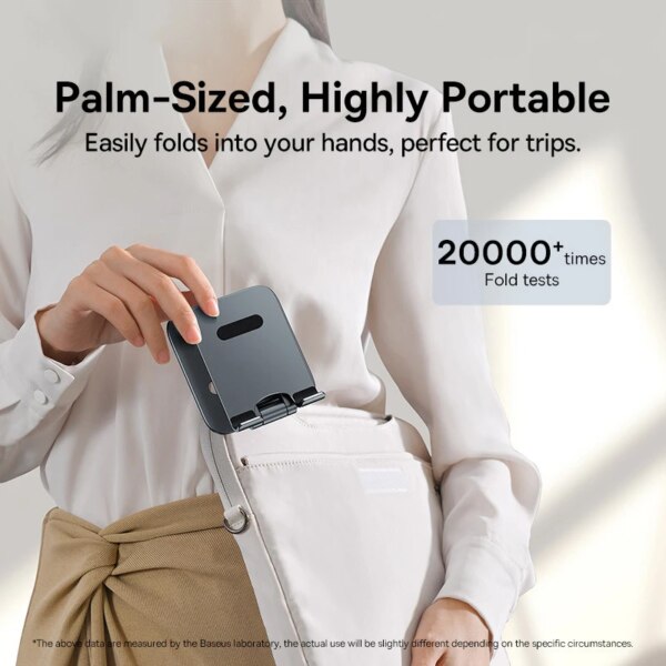 Baseus Biaxial Foldable Metal Stand for Tablets and Phones - Adjustable Desktop Holder - Image 5