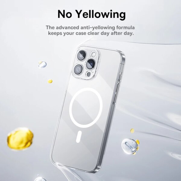 Baseus Crystal Pro Magnetic Phone Case Ultra-Thin Clear Anti-Yellowing for iPhone 16/15/14/13/12 Series - Image 4