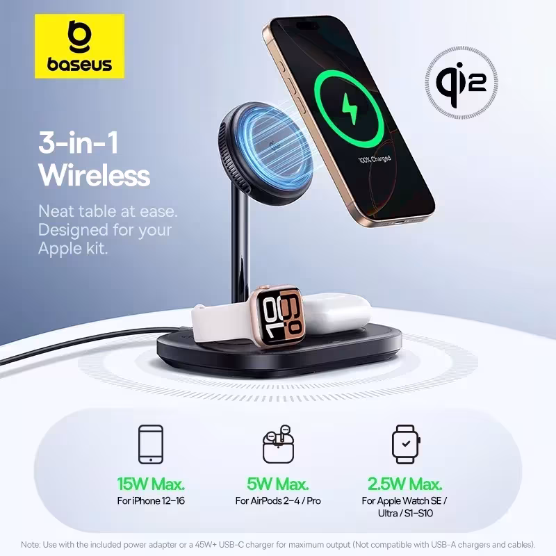 Baseus EnerFill FS41 3-in-1 Wireless Charging Stand with TEC CryoCore Cooling 15W for iPhone Baseus EnerFill FS41 3-in-1 Wireless Charging Stand with TEC CryoCore Cooling 15W for iPhone - Image 2