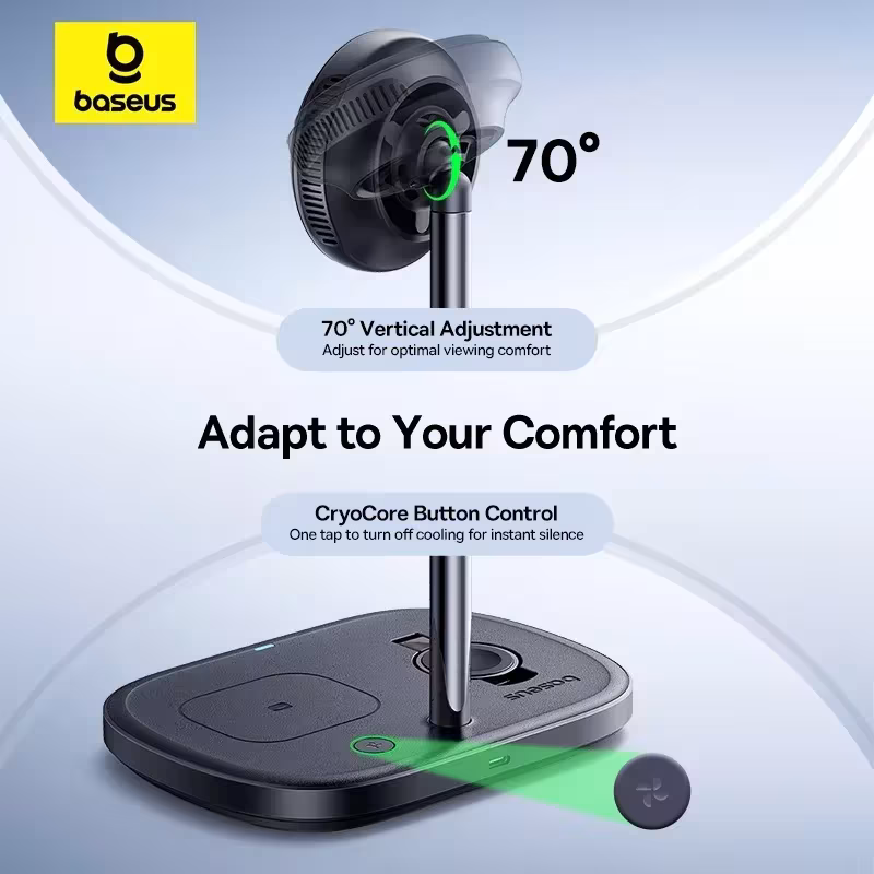Baseus EnerFill FS41 3-in-1 Wireless Charging Stand with TEC CryoCore Cooling 15W for iPhone Baseus EnerFill FS41 3-in-1 Wireless Charging Stand with TEC CryoCore Cooling 15W for iPhone - Image 6
