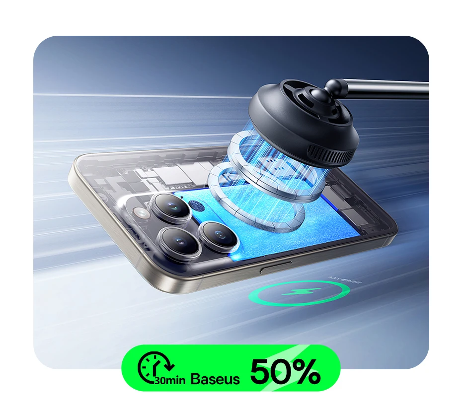 Baseus 22.5W 3-in-1 Wireless Charger Stand Qi2 15W Magnetic Fast Charging TEC Cooling For iPhone 16 15 14 AirPods Apple Watch