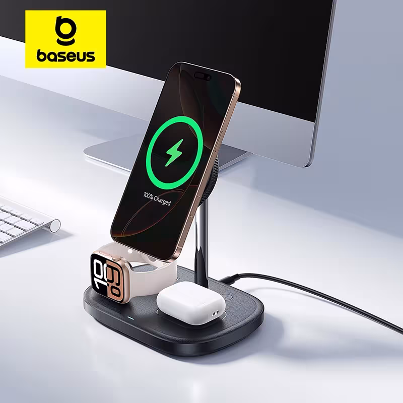 Baseus EnerFill FS41 3-in-1 Wireless Charging Stand with TEC CryoCore Cooling 15W for iPhone Baseus EnerFill FS41 3-in-1 Wireless Charging Stand with TEC CryoCore Cooling 15W for iPhone